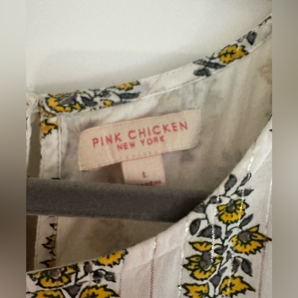 Pink Chicken cotton Dress. Size Large. - Picture 3 of 5